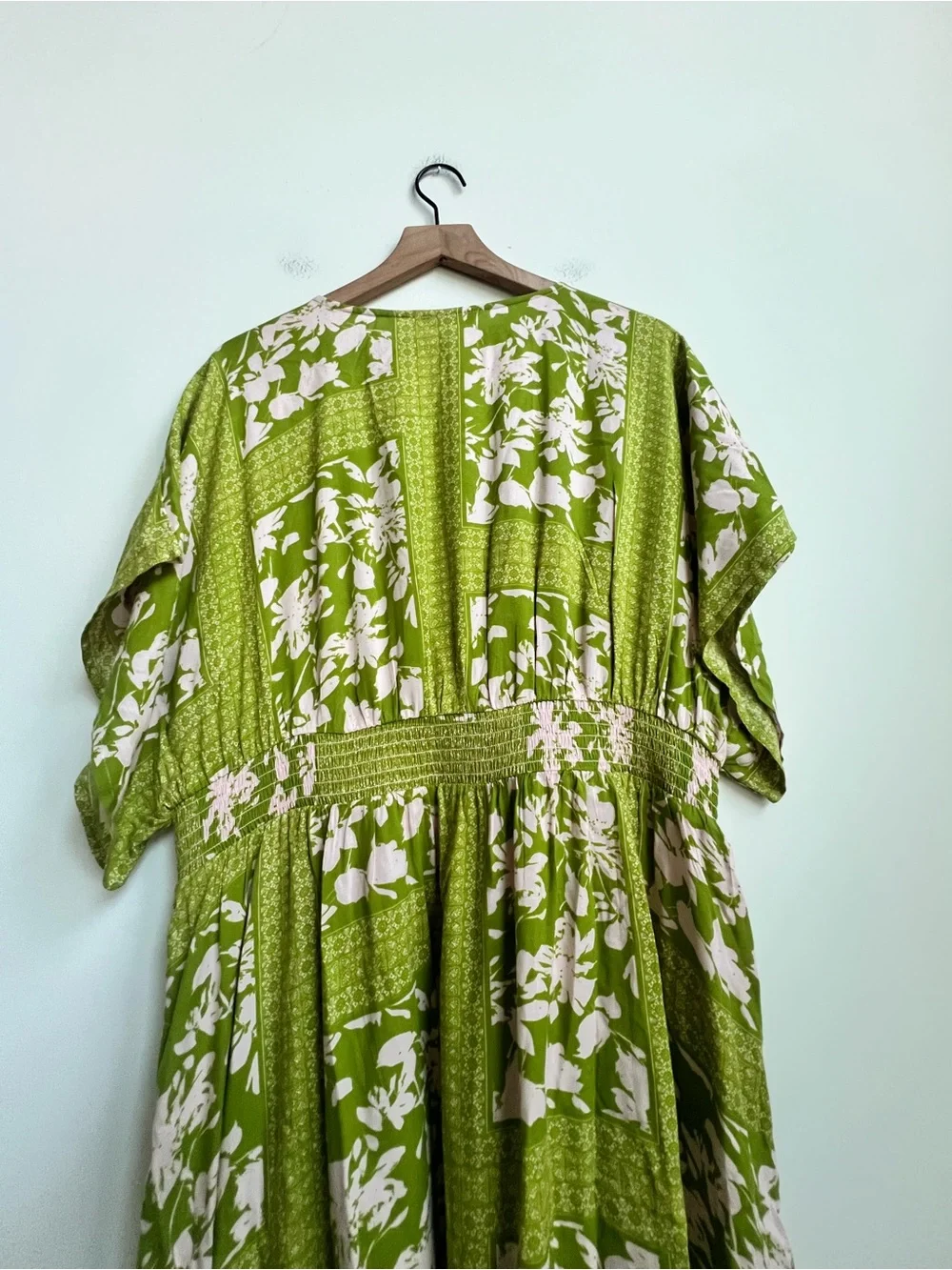 Soft Surroundings leslie maxi dress boho Floral Smocked Waist Large Resortwear